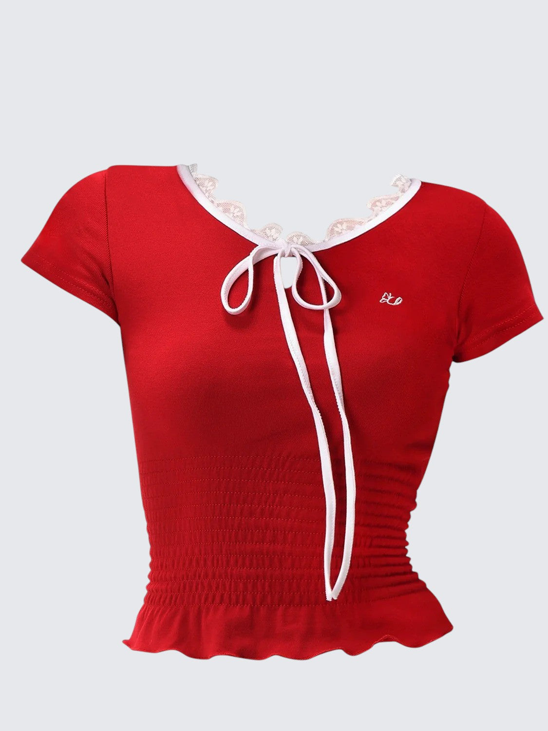 American Vintage Lace Bow Tie T-Shirt