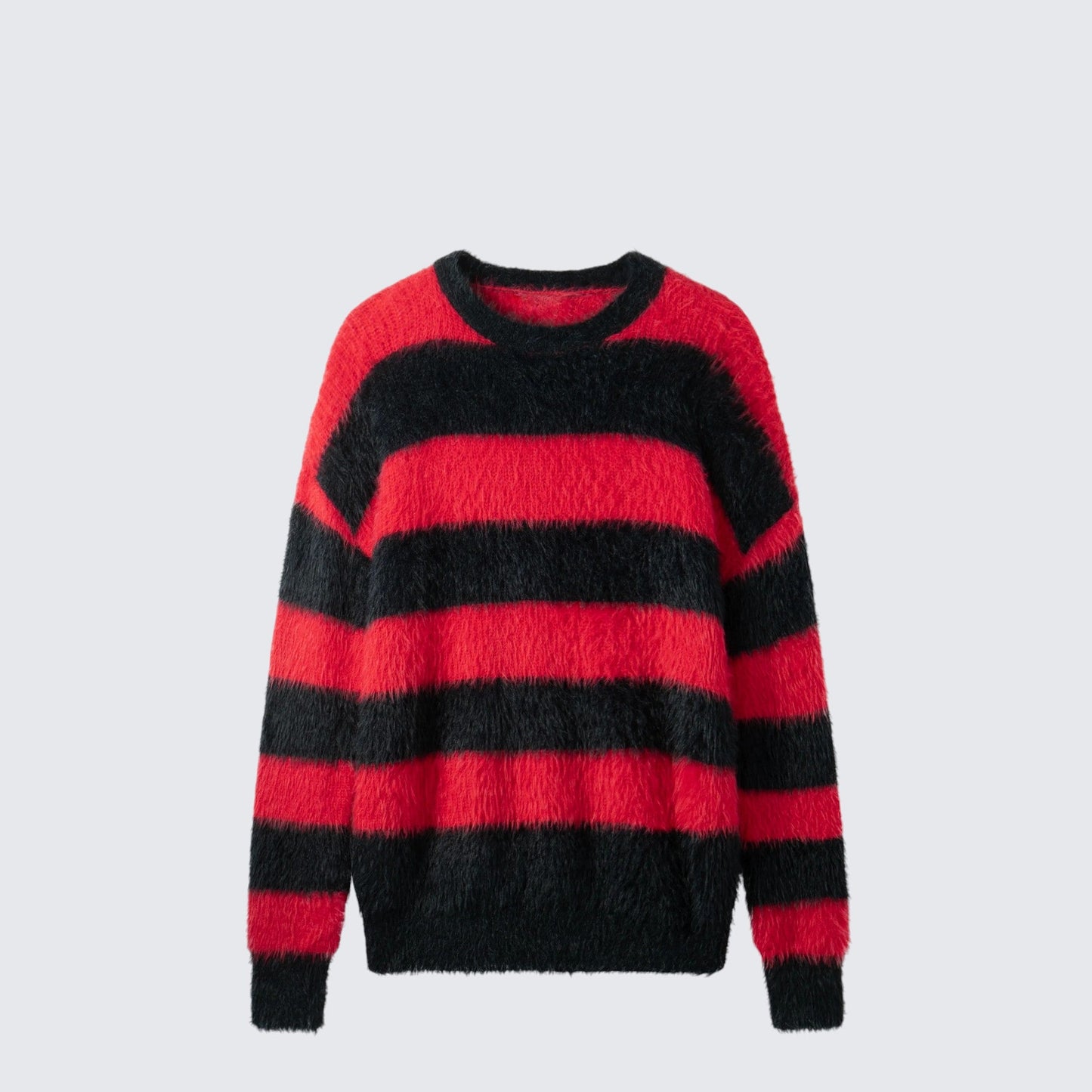 Luxury Faux Fur Striped Sweater