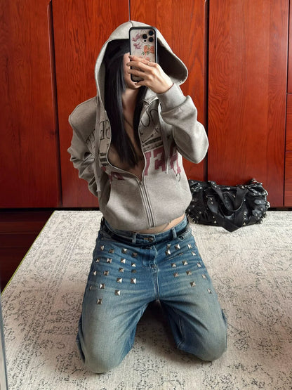 American Girl Distressed Hoodie