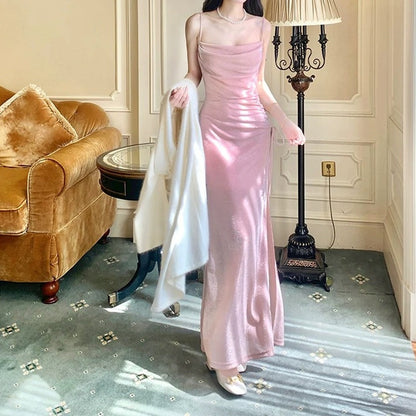 Knitted Halter Gown Adult Evening Prom Dress