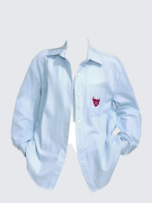 Blue Stripe Oversize Shirt