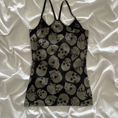 Skull Print Punk Retro Y2K Tank Top