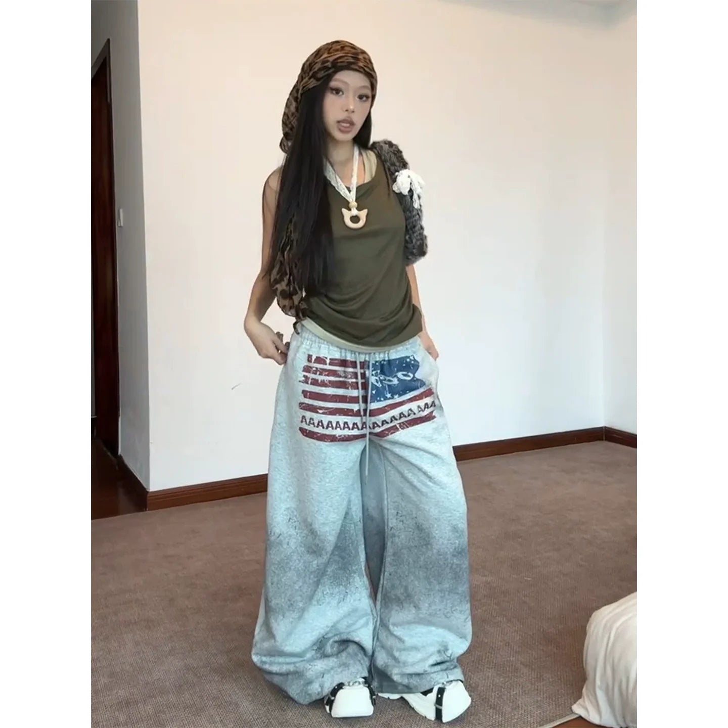 Retro Gray Baggy Sweatpants