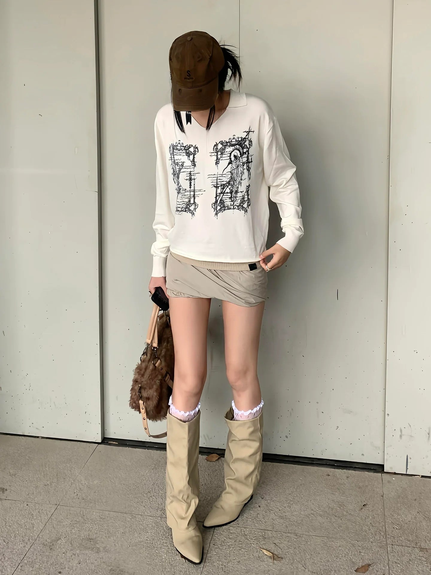 Y2K White Angel & Death Polo Tee