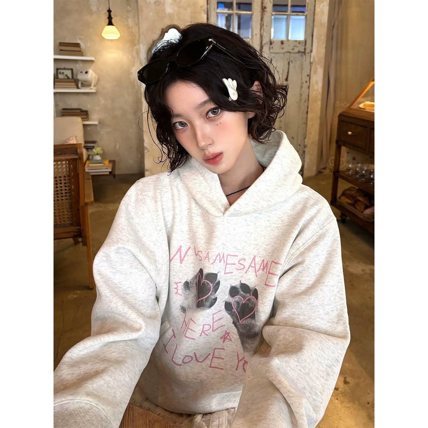 Retro Heavyweight Cat Paw Hoodie