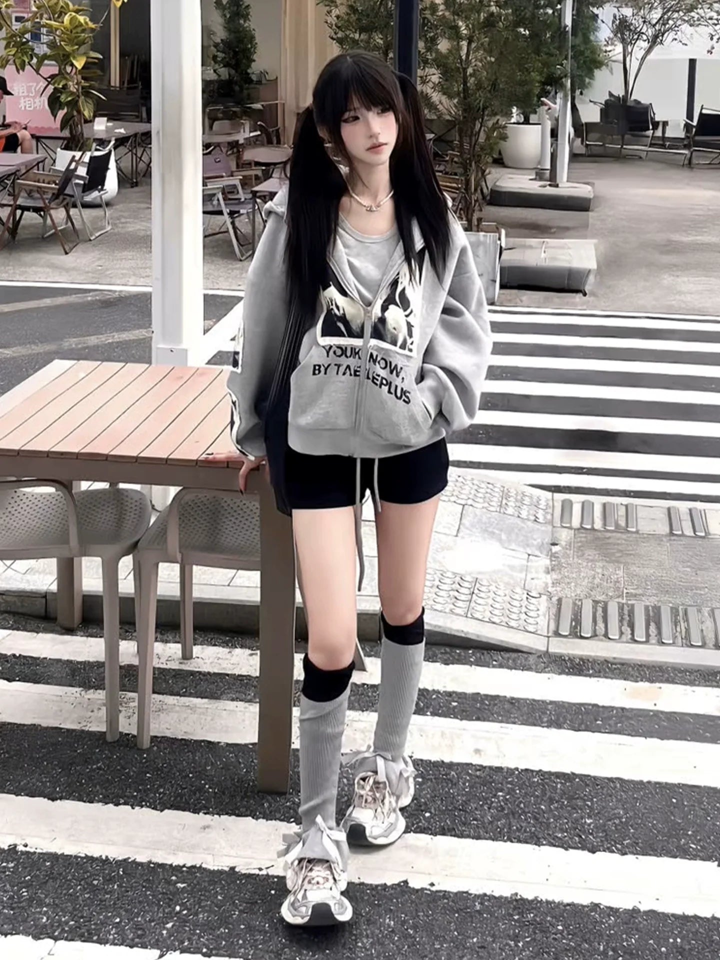 High Street Patch Embroidered Zip Up Hoodie Heavyweight Streetwear Top