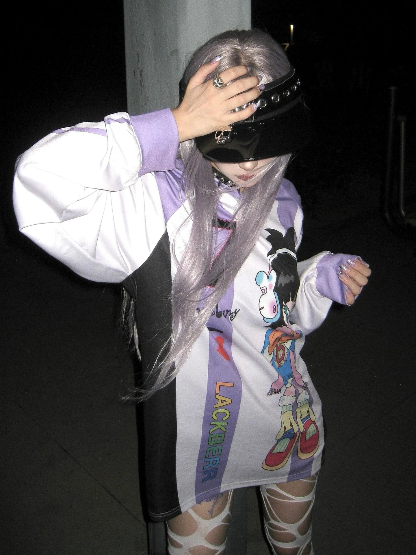 Y2K Purple V Neck Jersey