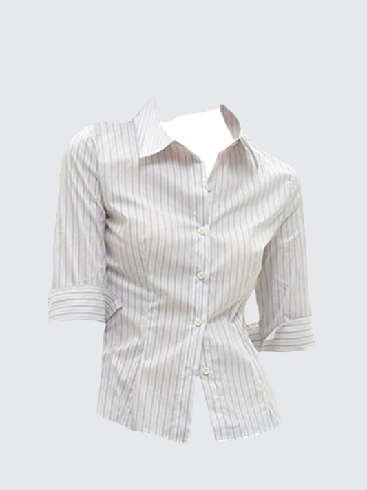 American Striped Mid Sleeve Shirt