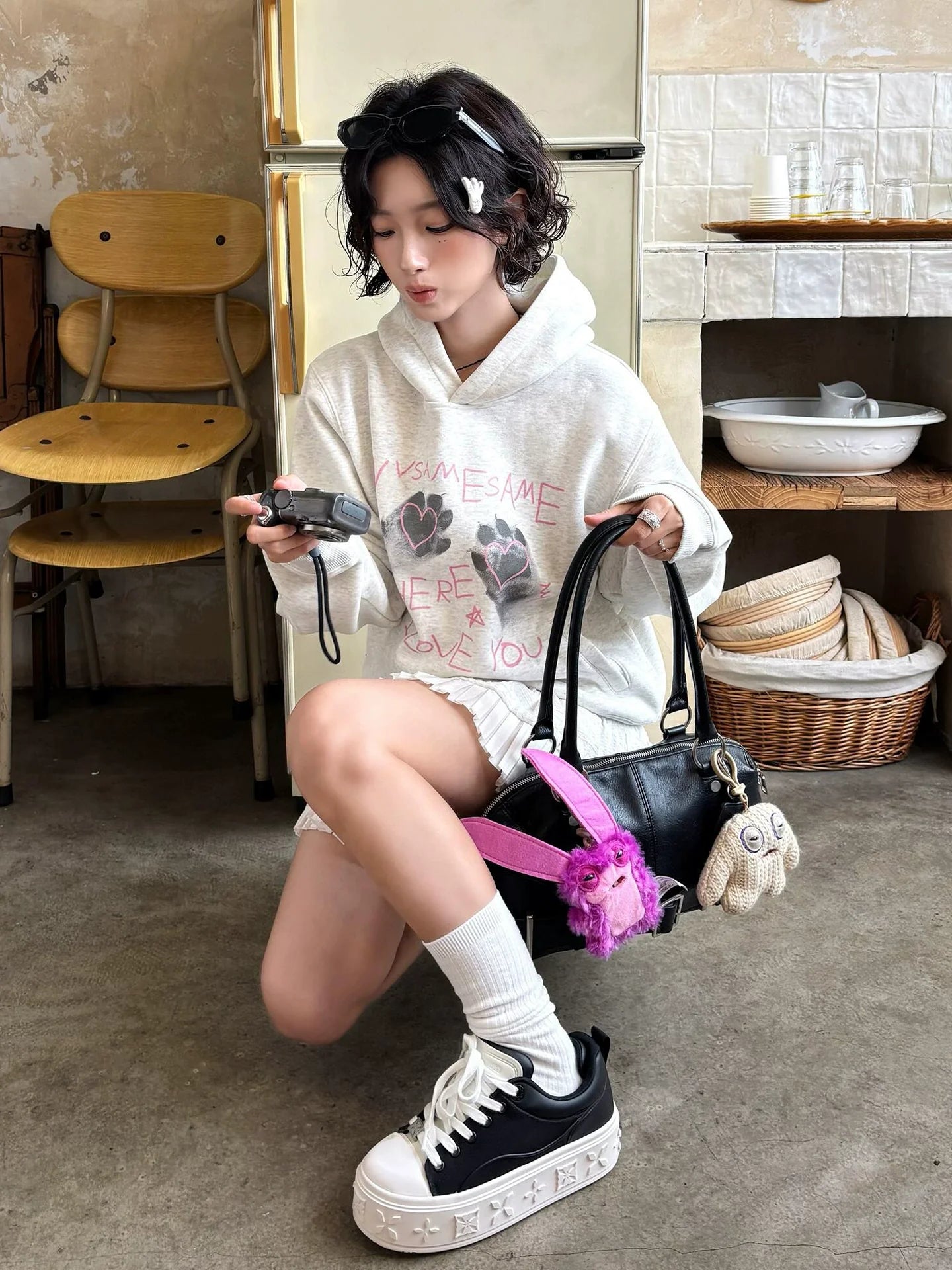 Retro Heavyweight Cat Paw Hoodie