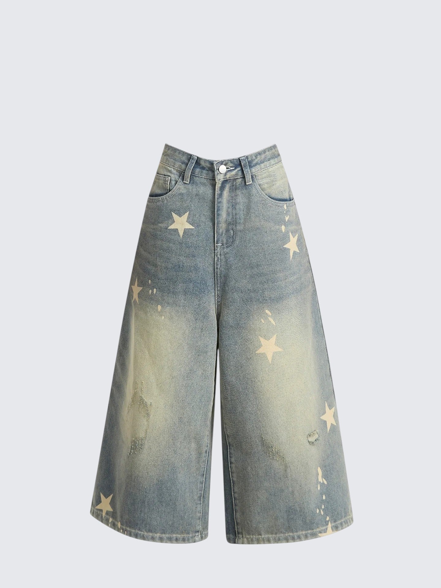 American Vintage Star Print Wide Leg Jeans