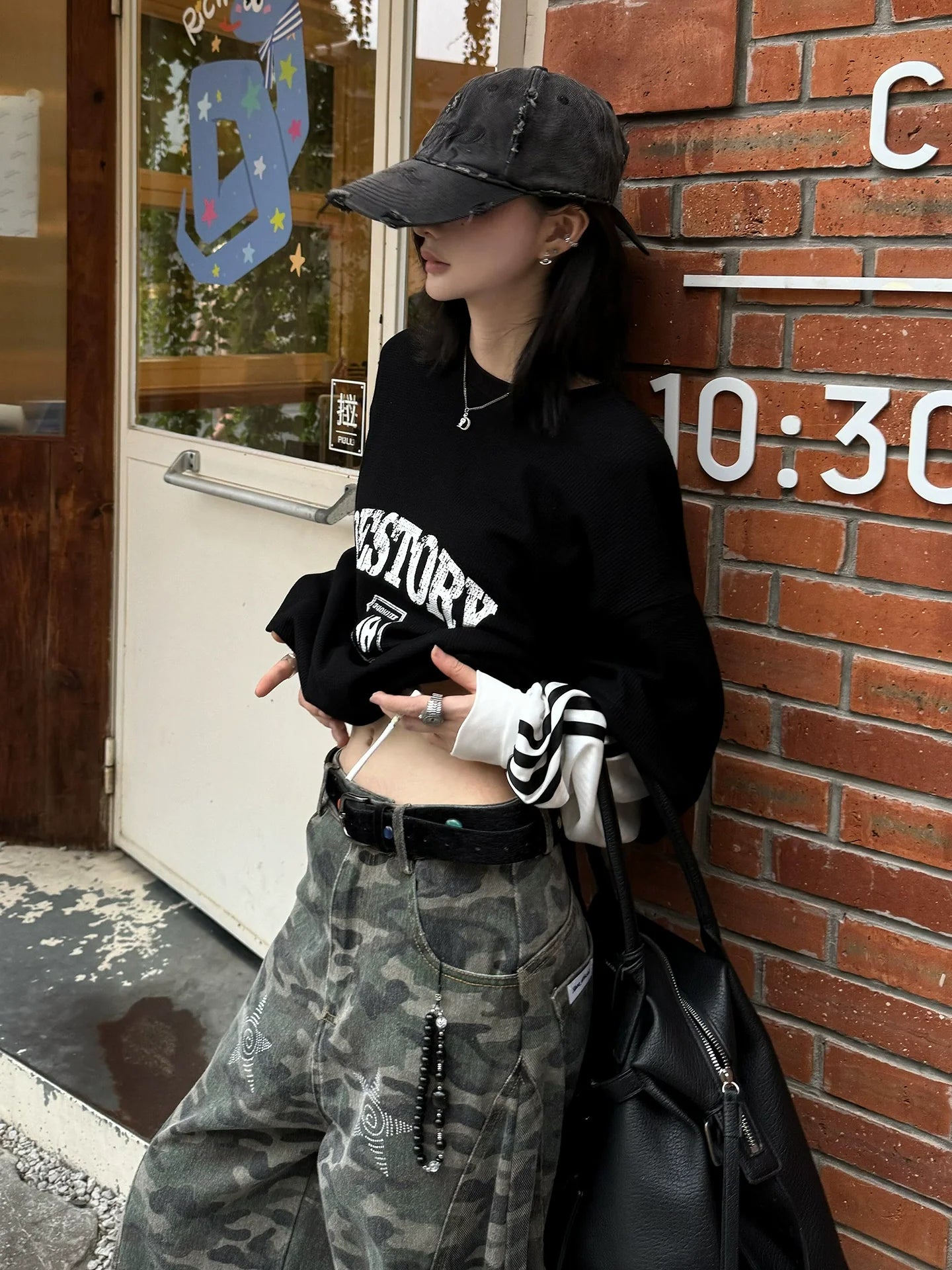 American Black Layered Tee