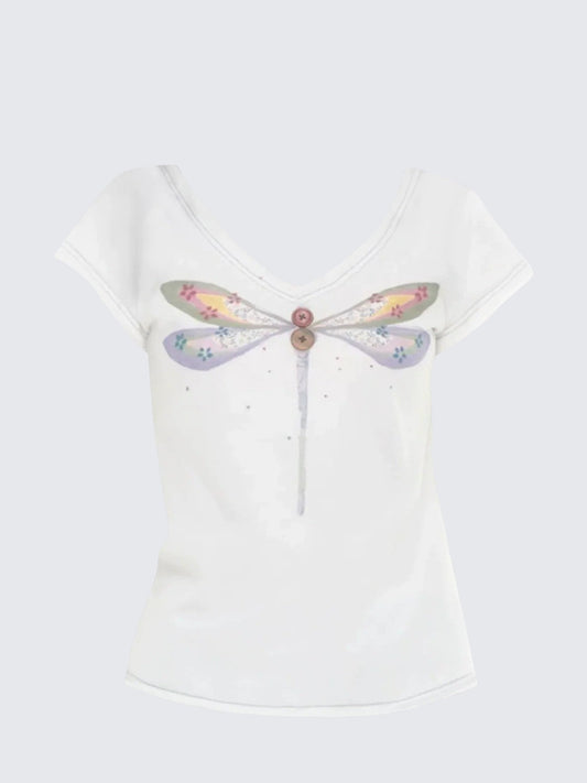 V-Neck Dragonfly Tee