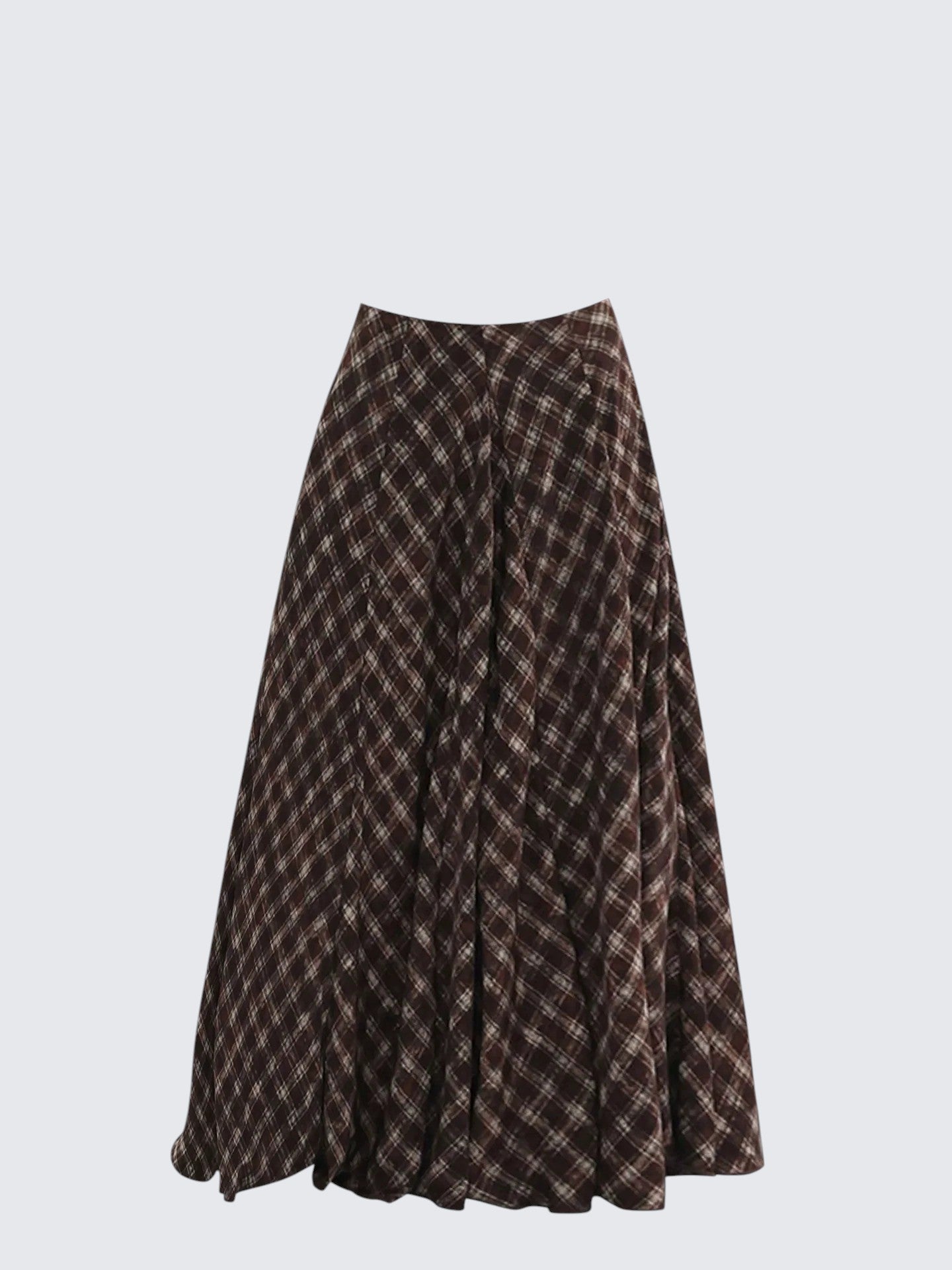 Brown Plaid Skirt Women