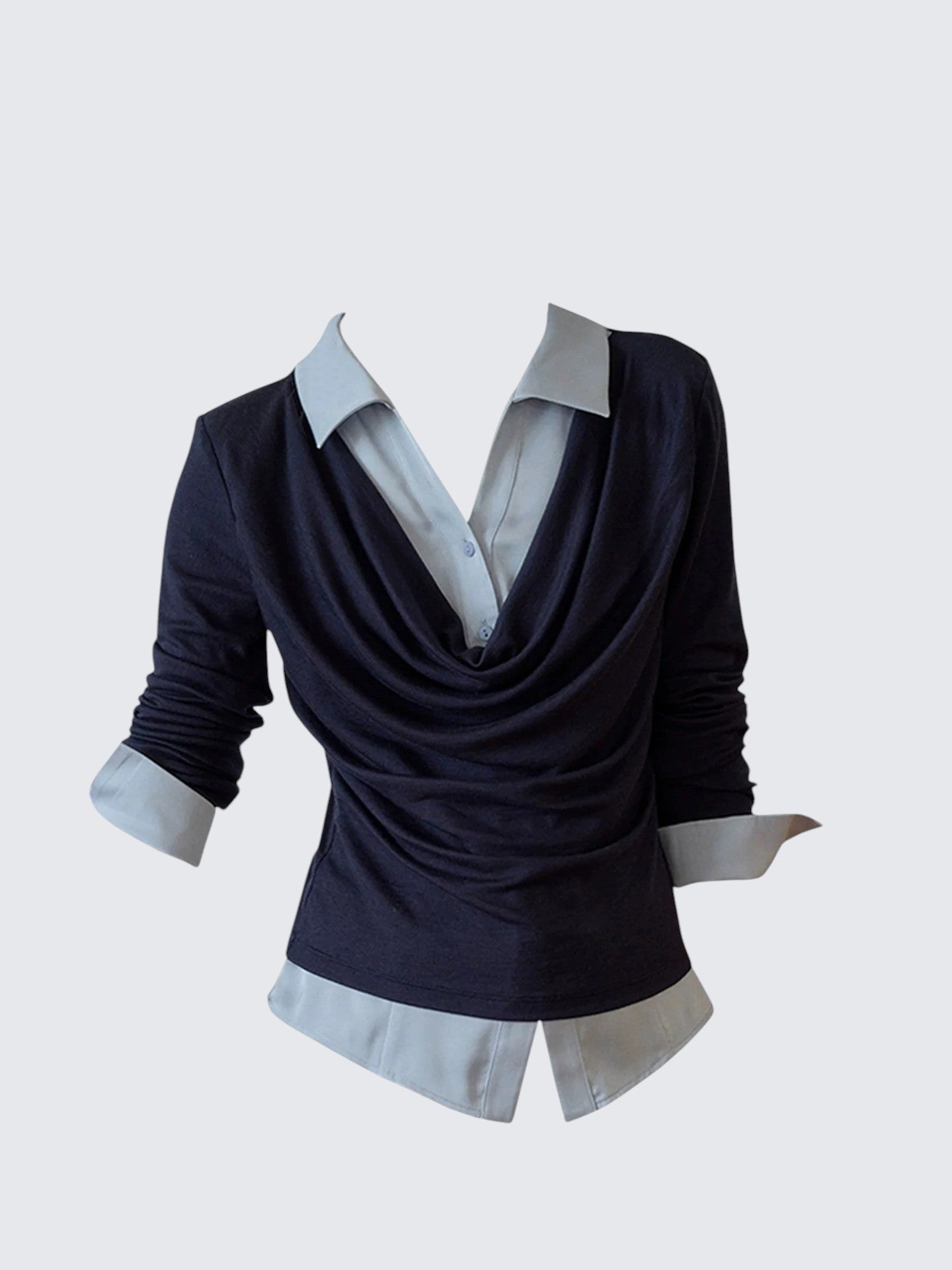 Layered Knit Shirt Top Women