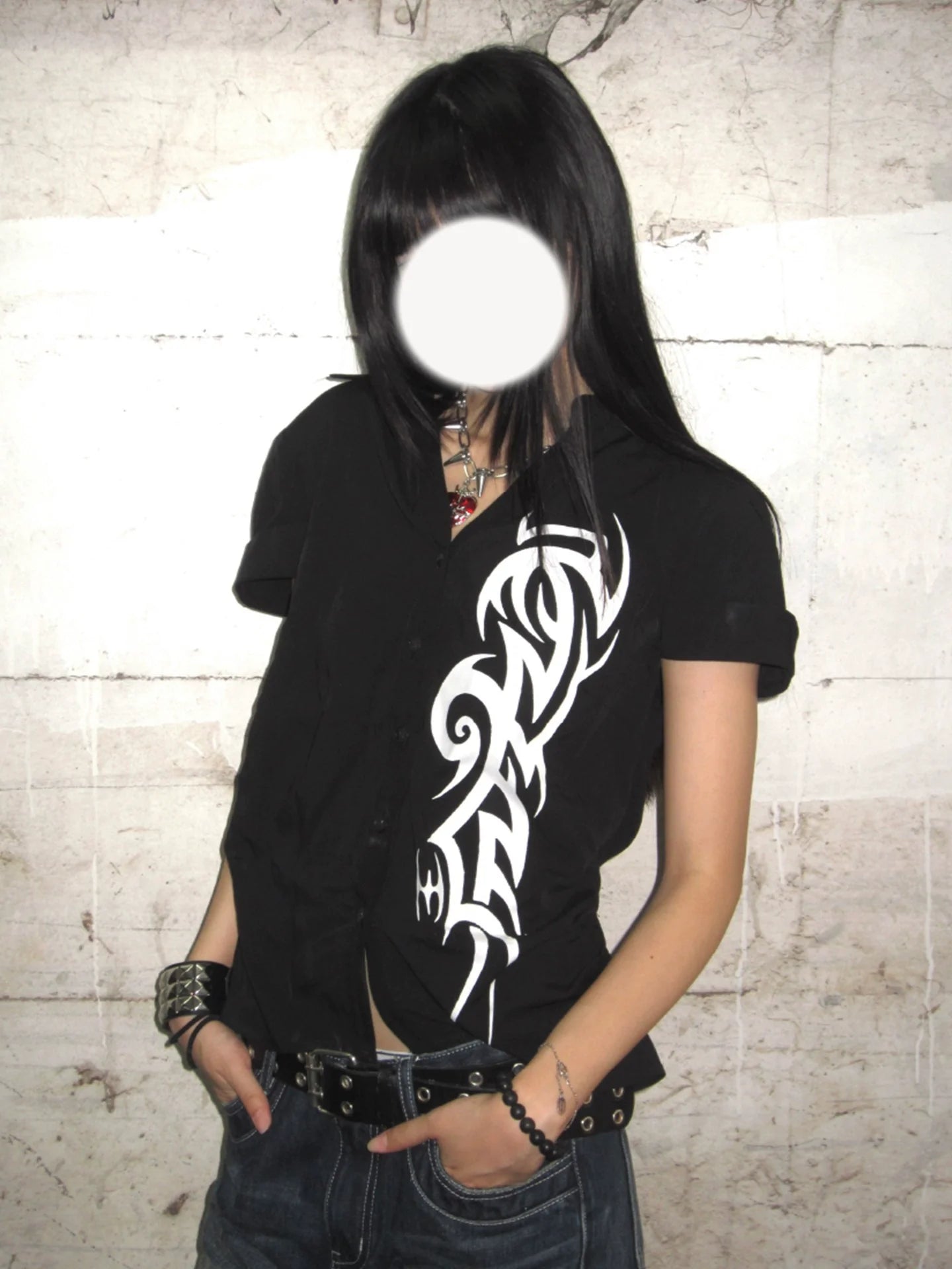 Black Waist Short Shirt