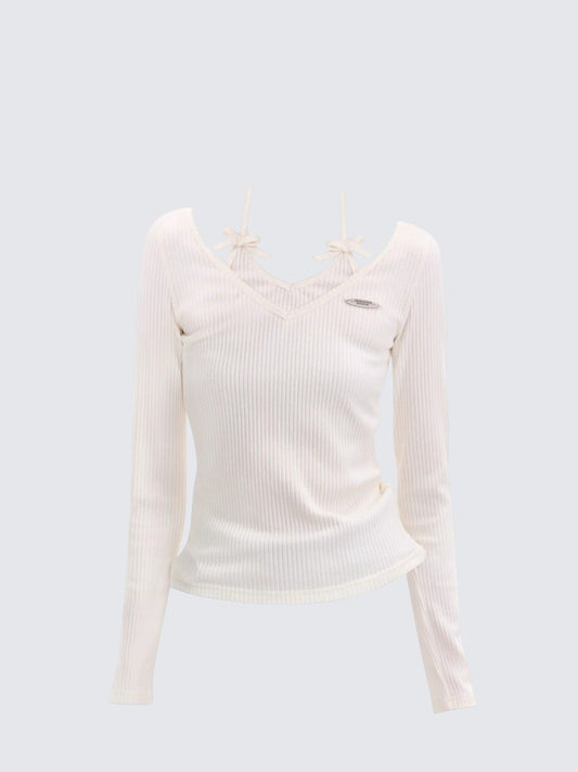 Bow Halter Layered Tee Women