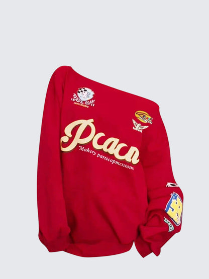 American Red Letter Asymmetrical Hoodie