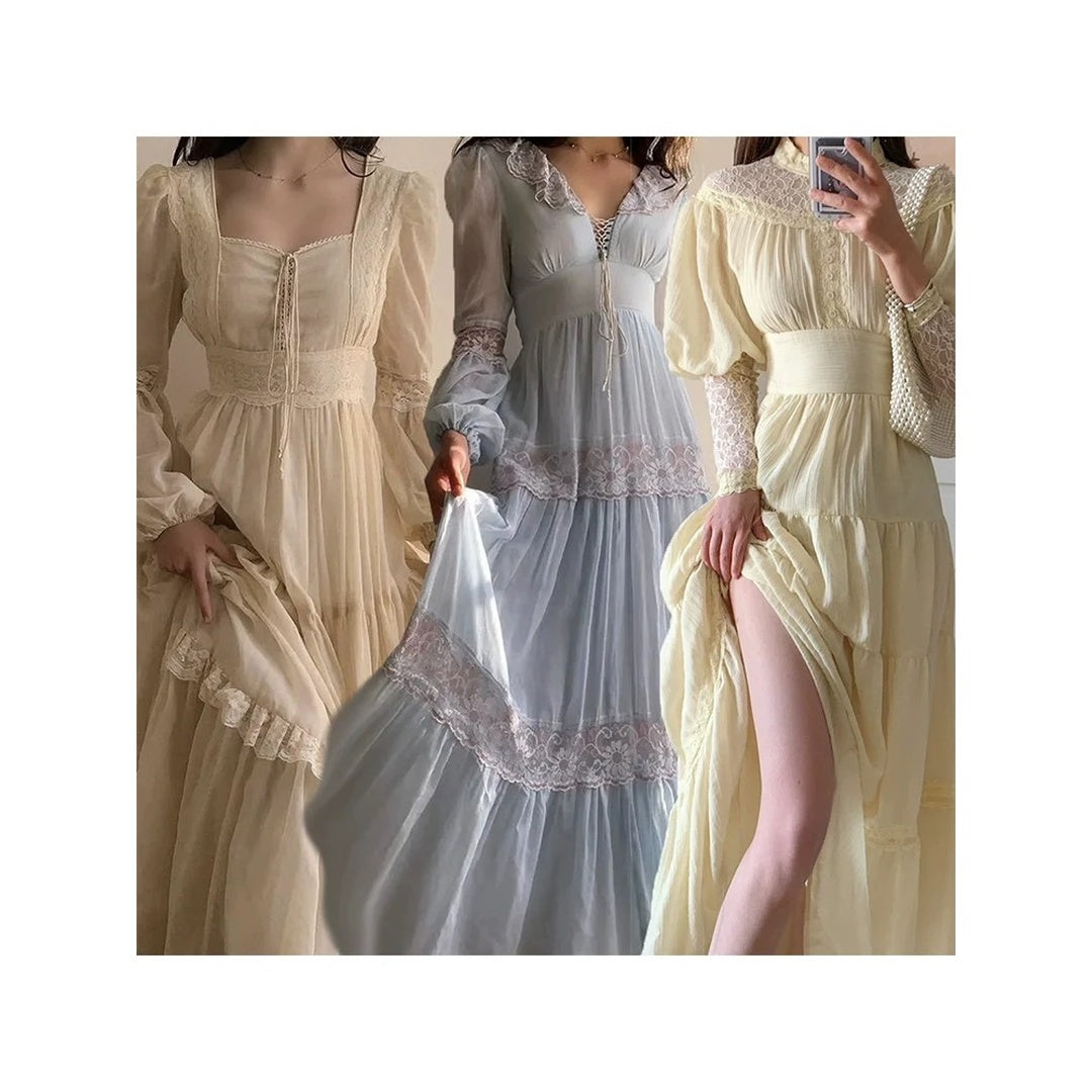 Vintage Lace Court Gown Prom Dress