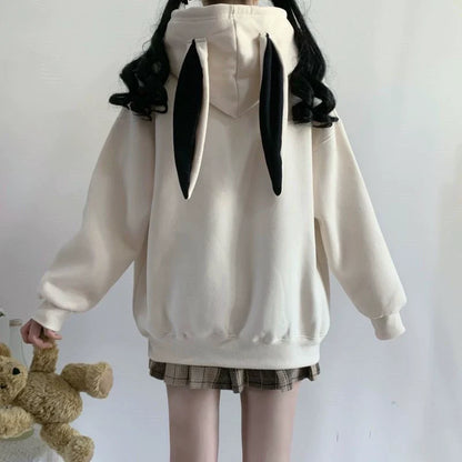 Black Y2K Japanese Anime Cute Bear Hoodie