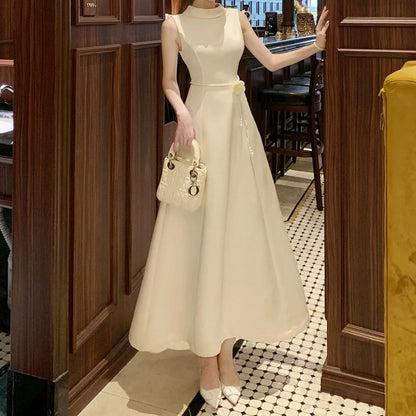 French Hepburn White Gown Dress – Luxury Evening Dress