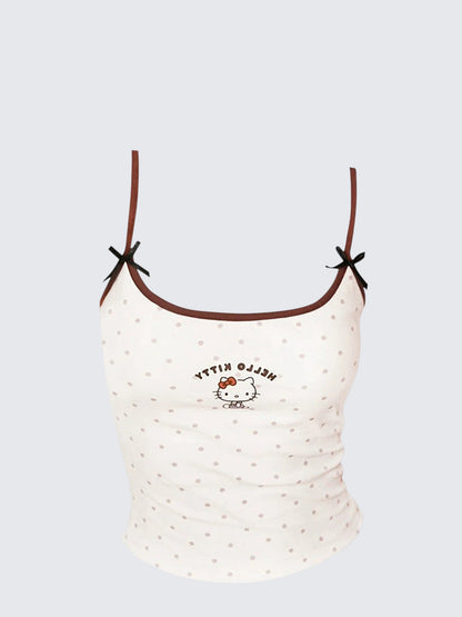 Polka Dot Kitty Print Camisole