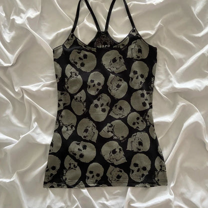 Skull Print Punk Retro Y2K Tank Top