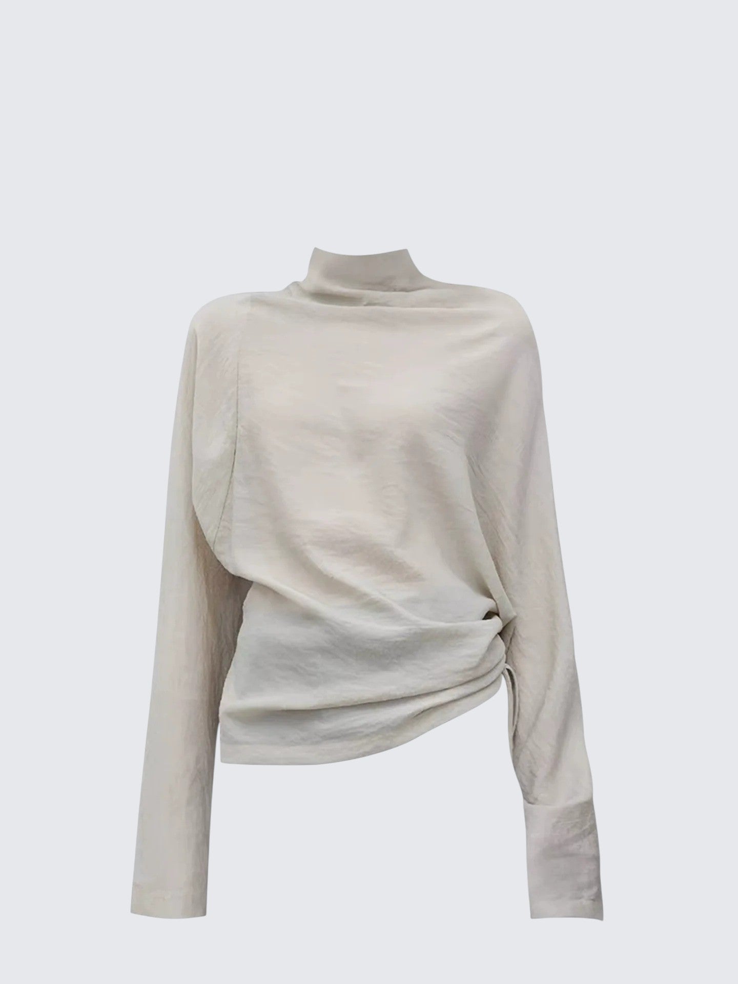 French Cowl Neck Long Sleeve Tee Women