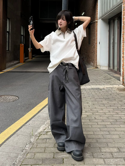 Houndstooth White Polo Tee Cleanfit Summer Short Sleeve Smart Casual Top