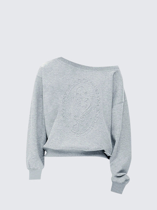American Off-Shoulder Loose Sweatshirt