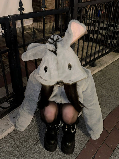 Punk Mouse Ear Faux Fur Coat