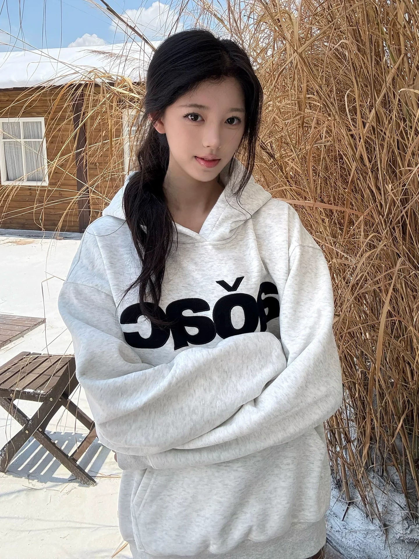 Retro Applique Embroidered Hoodie