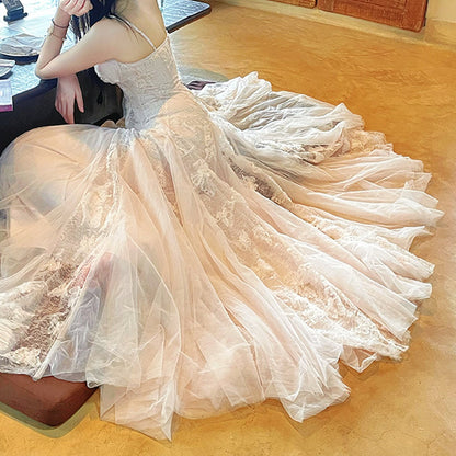 Butterfly Lace Tulle Resort Gown Dress