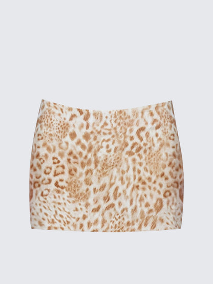 Leopard Print Mini Skirt