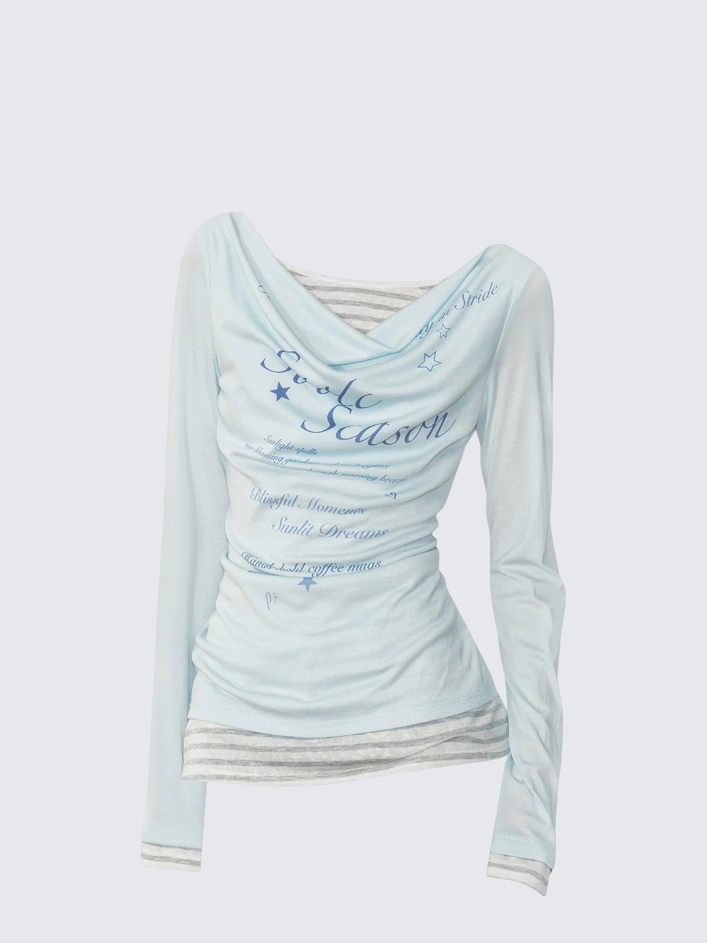 Layered Slouchy Neck Tee