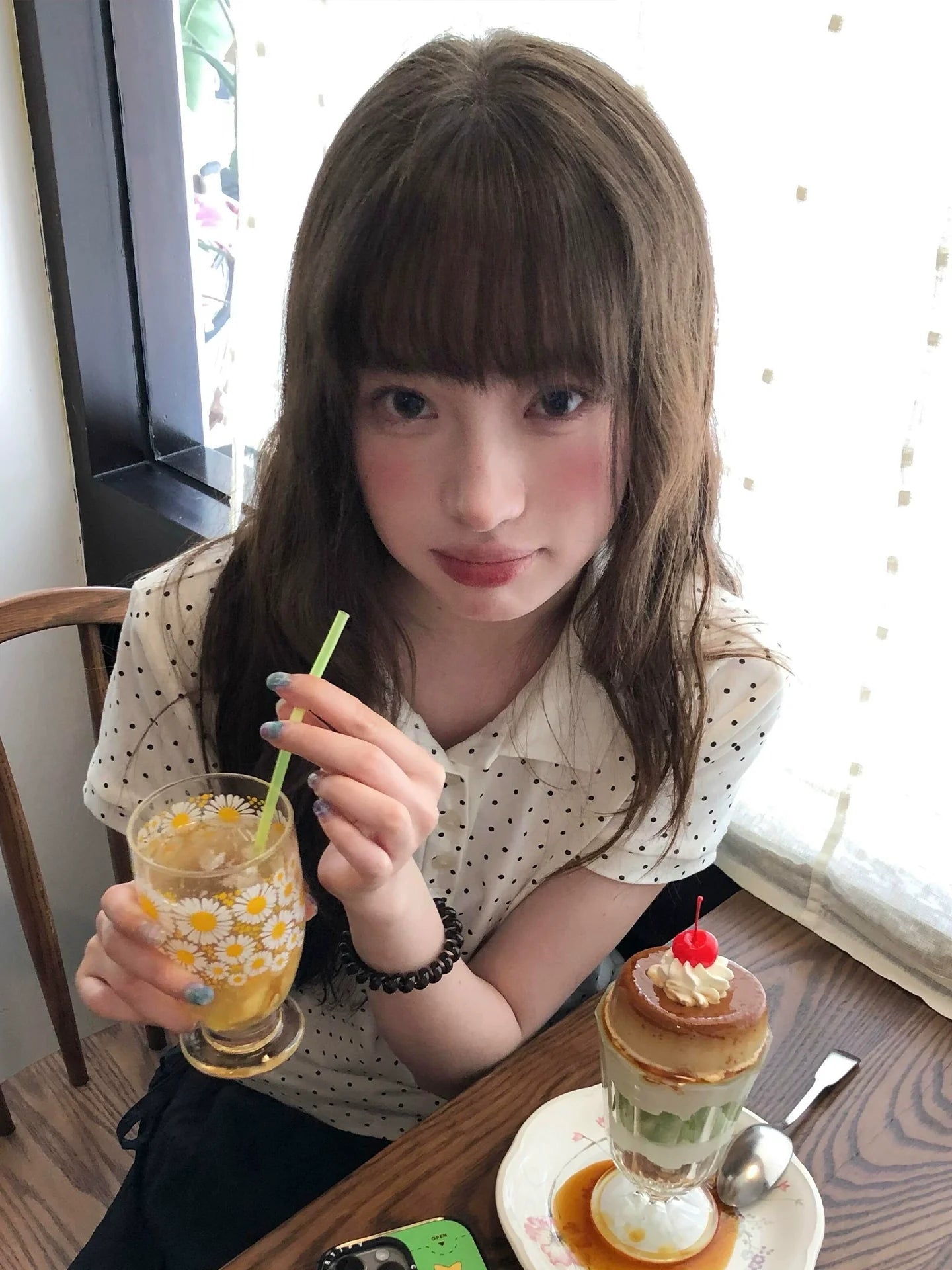 White Polka Dot Fitted Polo Tee Retro Short Sleeve Preppy Top