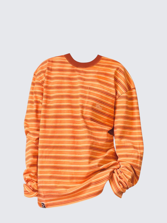 Japanese Striped Colorblock Long Sleeve Tee Women