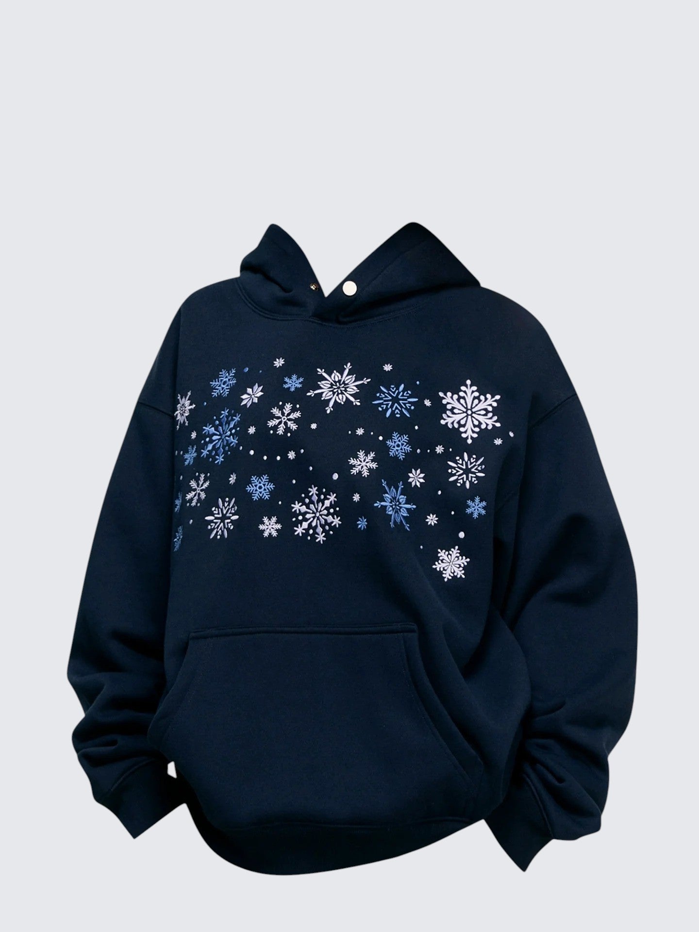 Retro Snow Print Heavy Hoodie