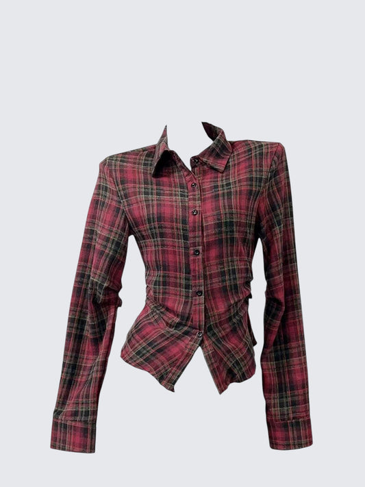 Plaid Polo Shirt Women