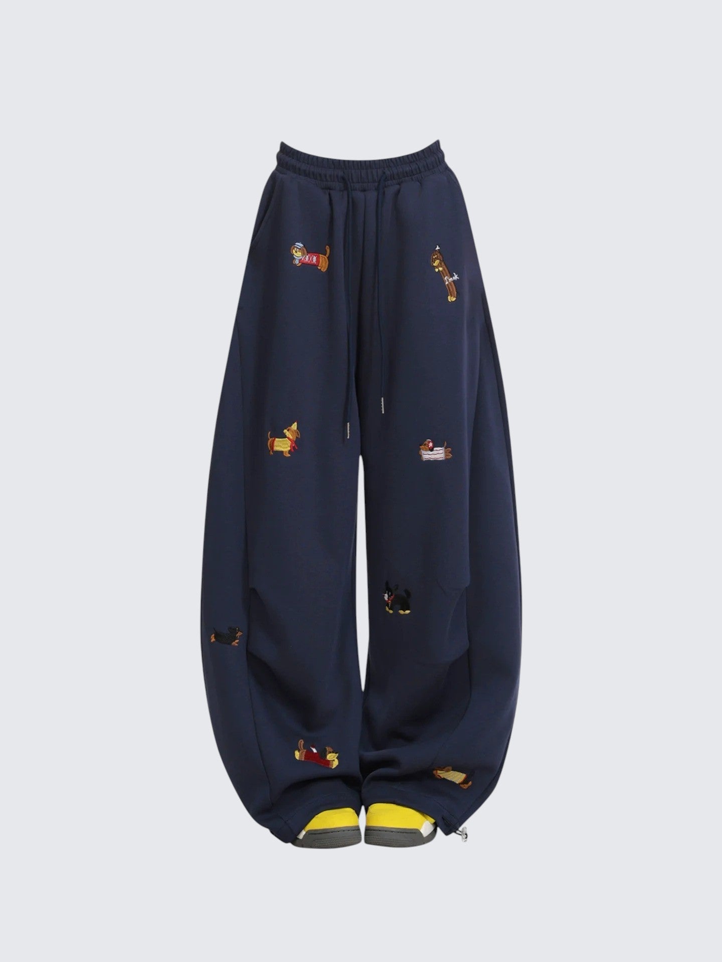 Vintage Dachshund Embroidered Sweatpants