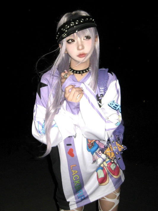 Y2K Purple V Neck Jersey