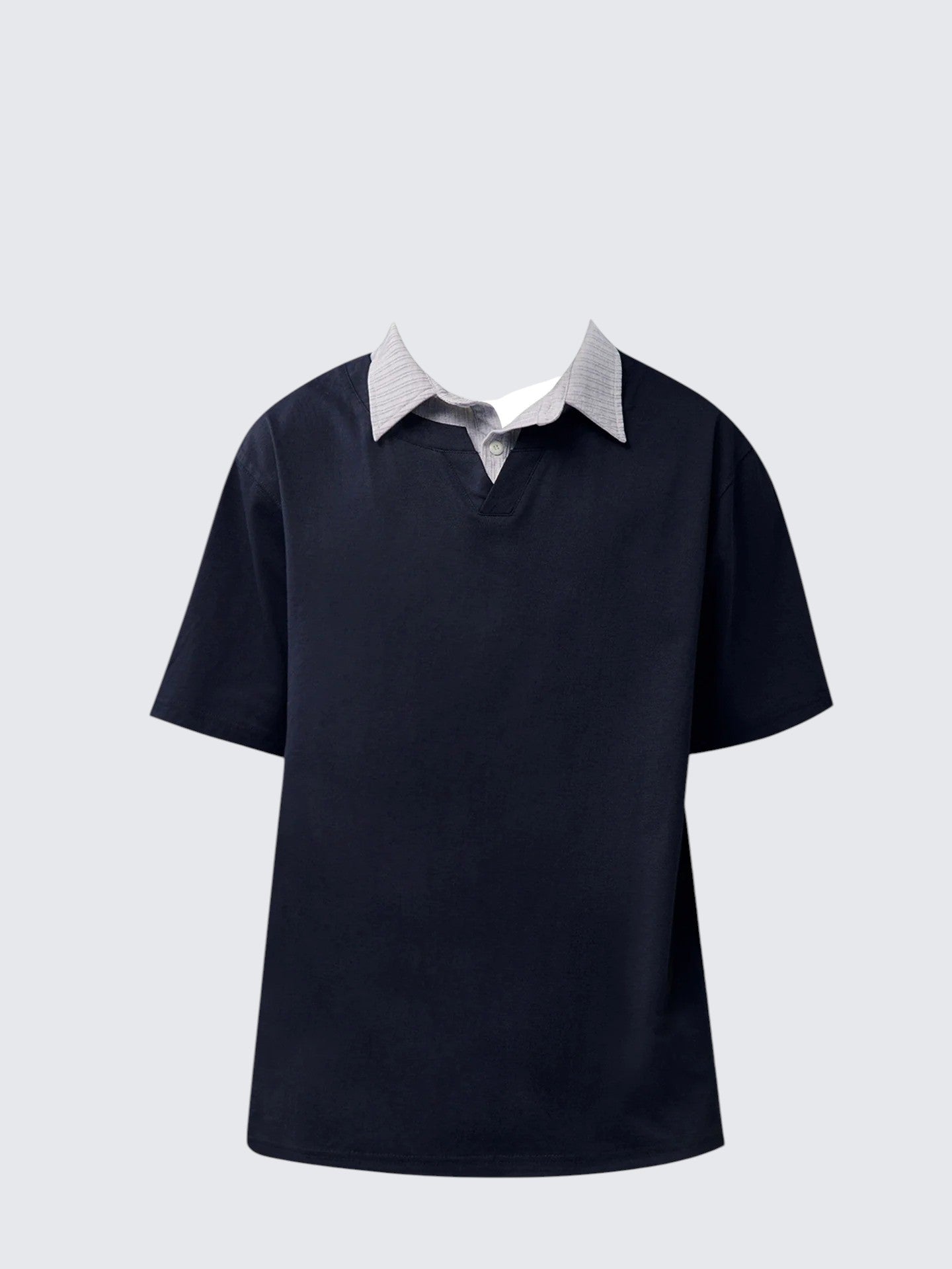 Layered Preppy Polo Short Sleeve Top