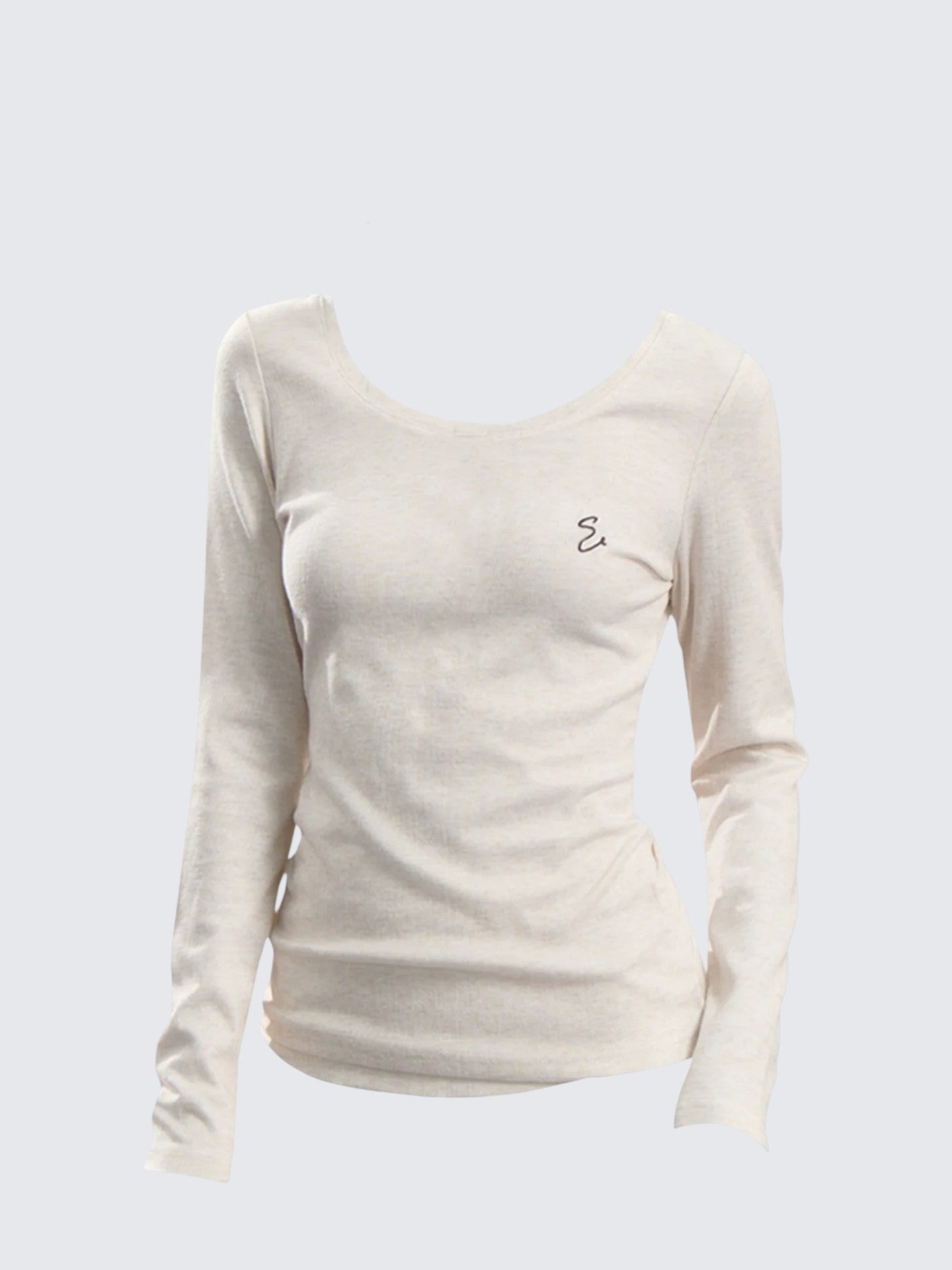 Retro Wide Neck Long Sleeve Tee