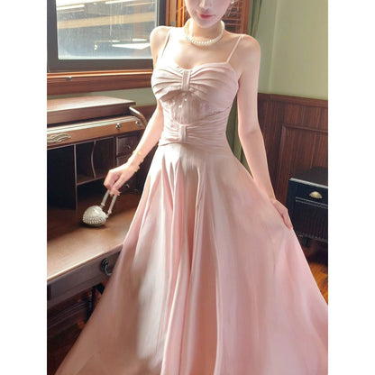 French Pink Halter Engagement & Birthday Gown Dress