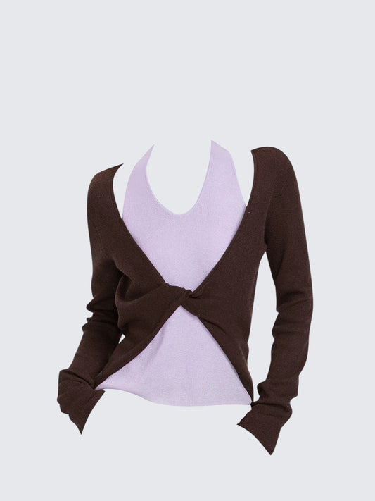 Colorblock Layered Halter Knit