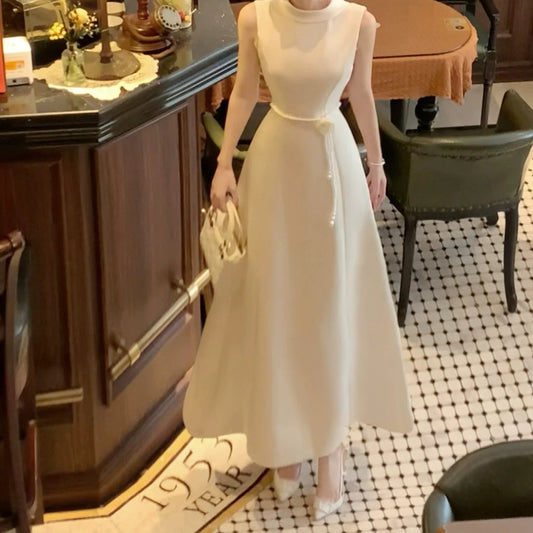 French Hepburn White Gown Dress – Luxury Evening Dress
