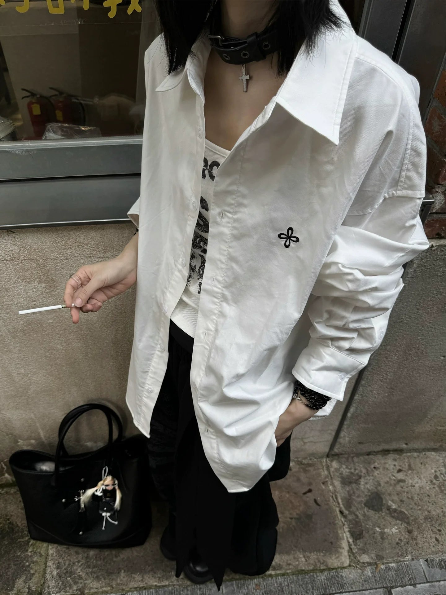 Premium White Embroidered Shirt