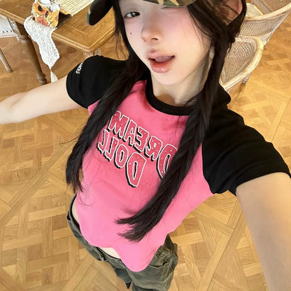 American Pink Raglan Diamond Tee