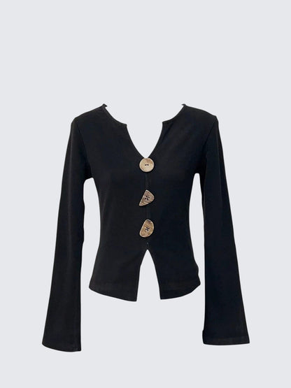 Vintage V-Neck Button Knit