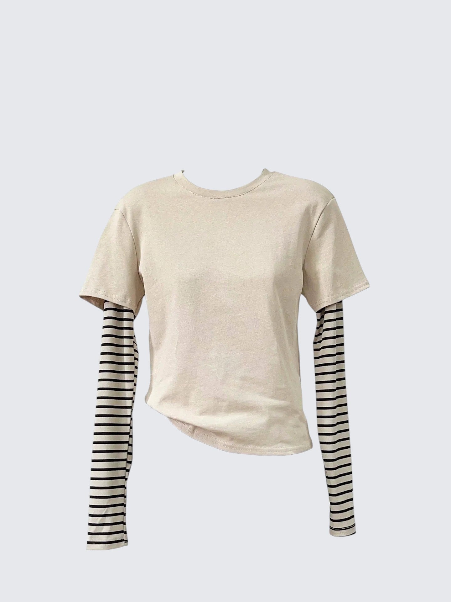 Vintage Layered Striped Long Sleeve Top