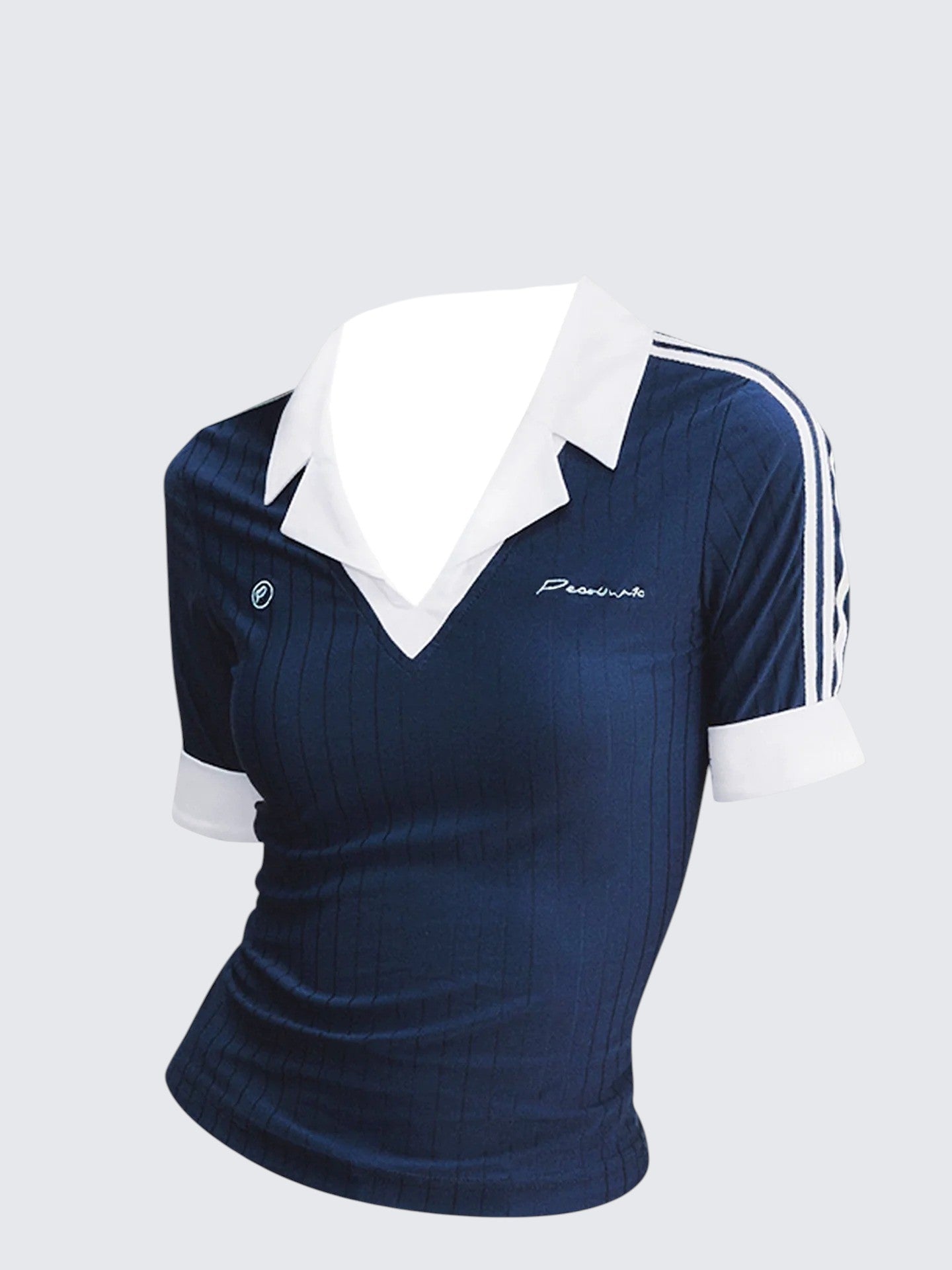 American Preppy Navy Layered Short Sleeve Tee